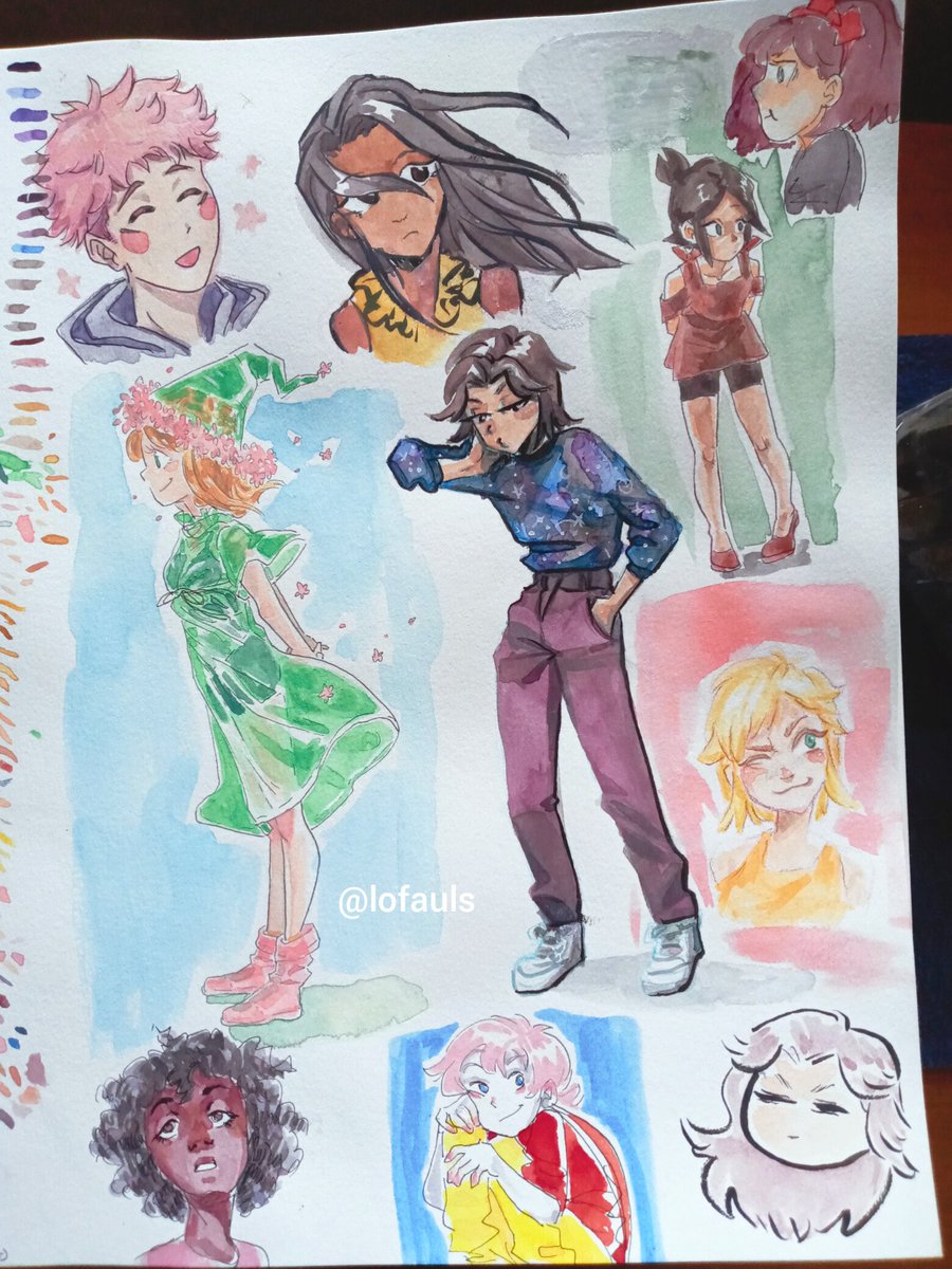 Lofauls's tweet photo. Sketchbook page i liked #Watercolor #artistsontwitter https://t.co/aGfyXhTm6I