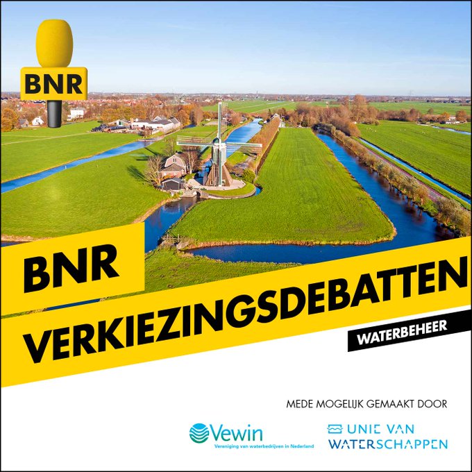 Schoon en voldoende water is niet meer vanzelfsprekend. Wat gaan we hieraan doen?
Maandag 1 maart, 19:00 uur, BNR: verkiezingsdebat door Tweede Kamerleden over water! #TK2021