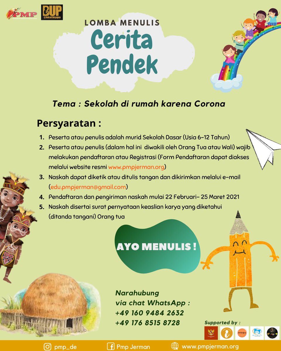 AngelBerlian25's tweet image. Perlombaan menulis CERPEN khusus untuk Siswa Sekolah Dasar (SD).
🗣Ayok bergabung!

#perlombaan 
#menulis
#cerpen