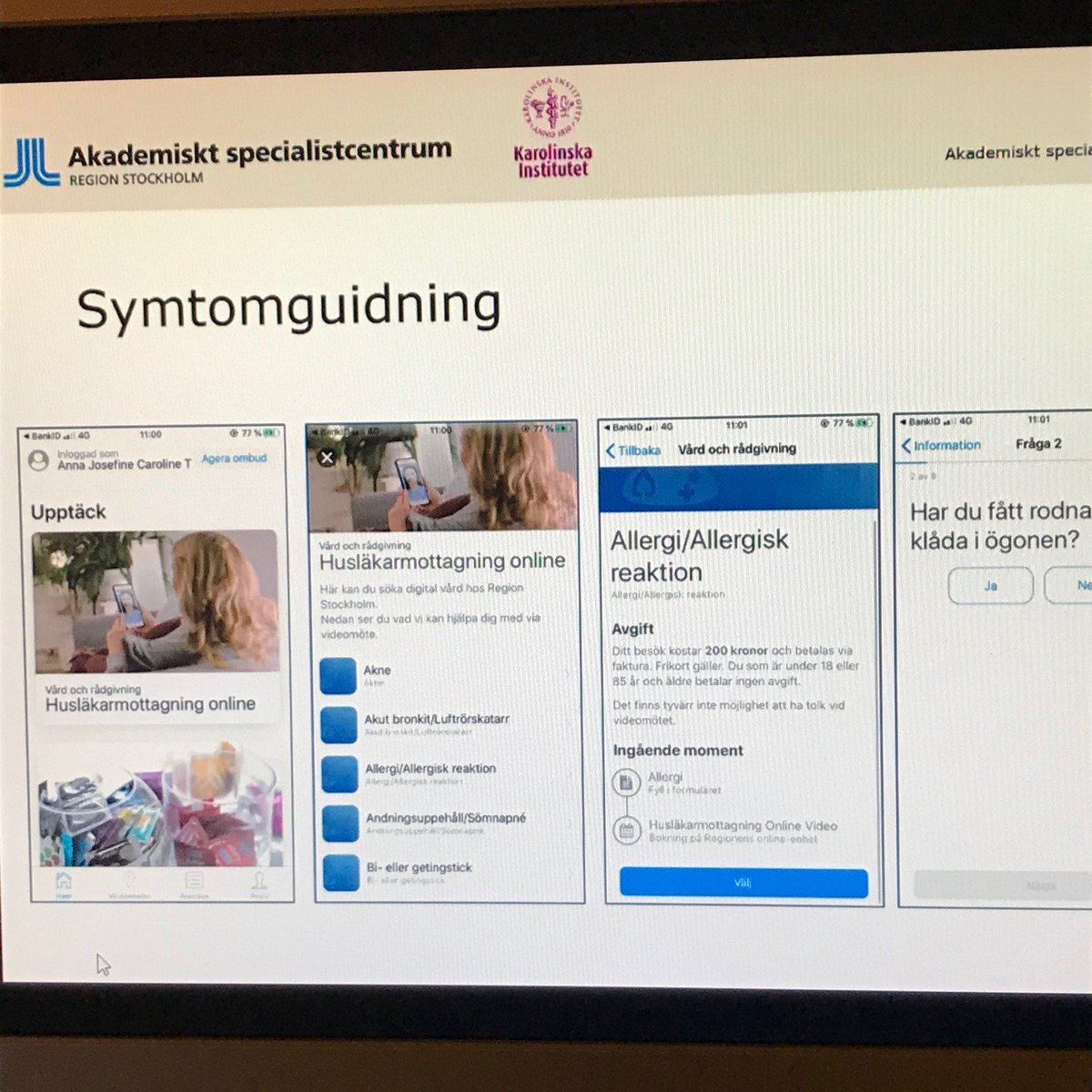 ssdf12diabetes's tweet photo. Digital vård och smarta appar likt Alltid öppet, kan ge personer med diabetes en bättre och tillgängligare vård. Att välja rätt form att möta vården för varje givet tillfälle ska vara i fokus, säger Anna @tisater från @SLSOSLL  Tack för en bra och givande föreläsning. https://t.co/DymVE7L4lb