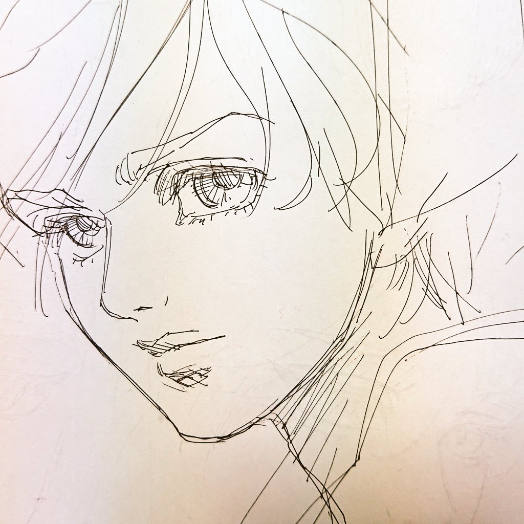 写真のバックアップなどとりながら、待ち時間にお絵描きφ(..) 
