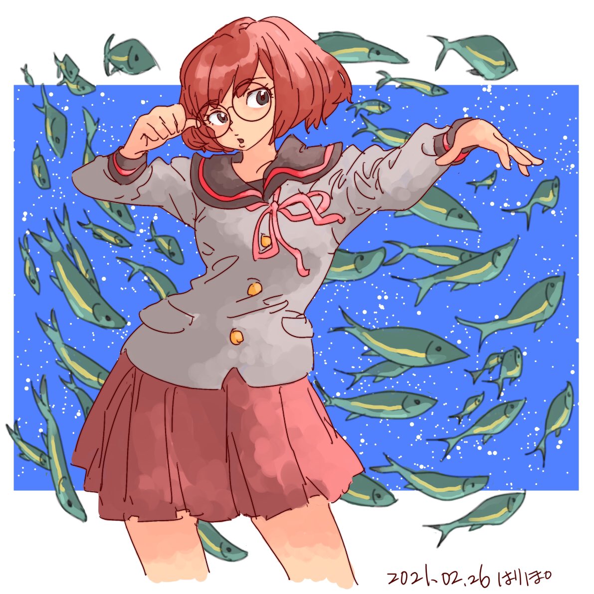 お魚拳法 魚遊拳 の使い手 真凜の従姉妹の 河辺海荷 かわべうみか 設定 ハリー ターボ42のイラスト