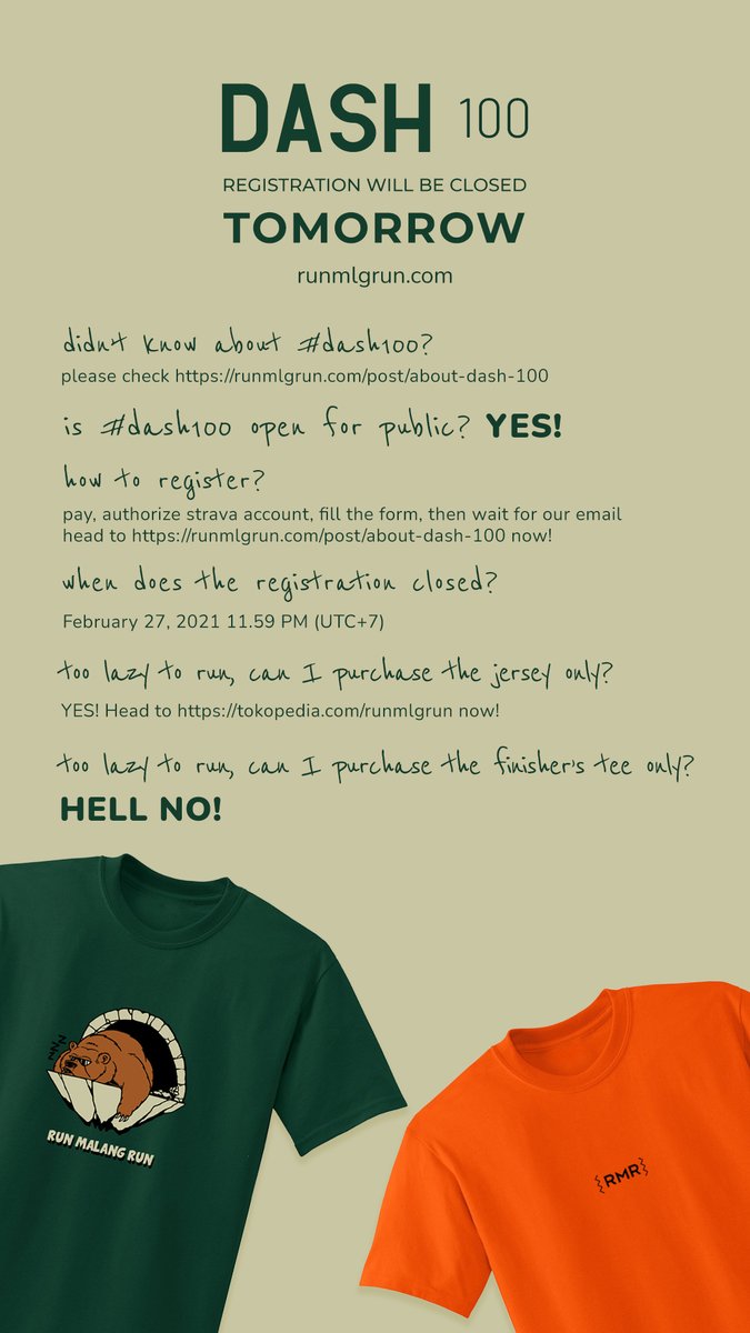 btw, #dash100 registration will be closed tomorrow