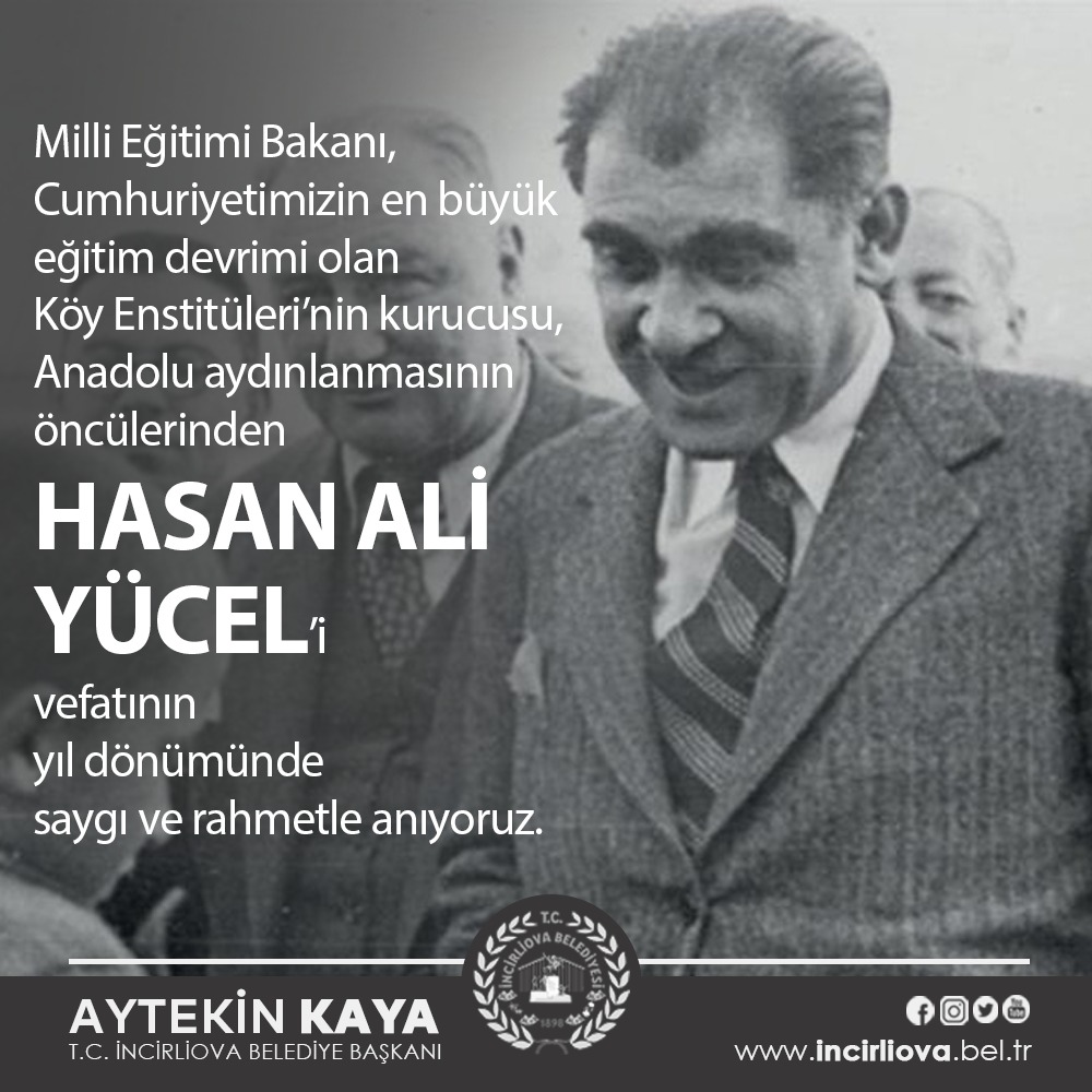 Milli Eğitimi Bakanı, Cumhuriyetimizin en büyük eğitim devrimi olan Köy Enstitüleri’nin kurucusu, Anadolu aydınlanmasının öncülerinden; öğretmen, çevirmen, yazar #HasanAliYücel'i vefatının yıldönümünde saygı ve rahmetle anıyorum.
