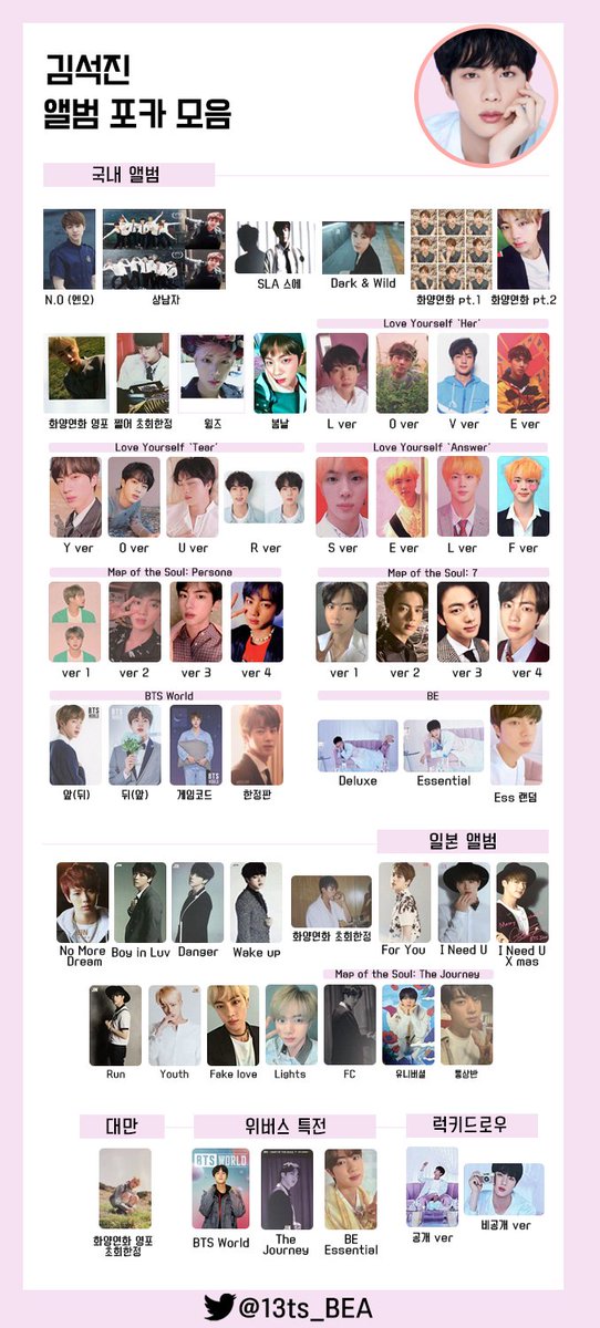 BTS JIN ソクジン　トレカ BTS JIN ソクジン トレカ