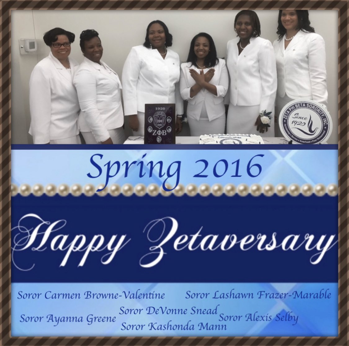 AAOZ_ZETAS's tweet image. Please join us in wishing a very Happy 5th Zetaversary to our Spring 2016 Sorors💙🤍 

Soror Carmen Browne-Valentine
Soror Ayanna Green
Soror DeVonne Snead
Soror Kashonda Mann
Soror Lashawn Frazier-Marable 
Soror Alexis Selby 
#awesomelyamazing 
#AAOZ 
#Spring2016
#6shadezofblue