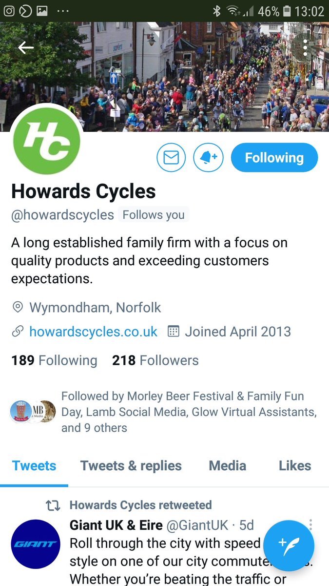 BuyLocalNorfolk's tweet photo. Today we welcome our newest member @howardscycles to the #blnfamily please give them a warm welcome and check out their page! 
.
.
#buylocaltohelplocal
@NorfolkTours @TBSNorwich @epiceventhire @Abacusnorfolk @bigctweets @BrecklandRS @network_cr https://t.co/MCjvEwqaF3