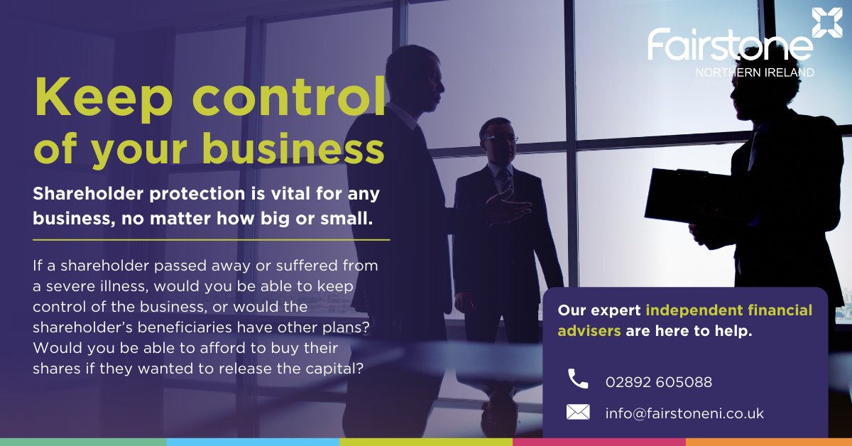 There is plenty that can hit a #business but one of the most serious events can be the loss of a shareholder. In today’s challenging business environment, establishing a robust #ShareholderProtection #insurance policy underpins a stable #BusinessPlan.

fairstoneni.co.uk/how-we-can-hel…
