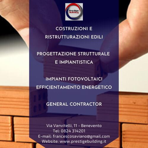 #CONOSCIAMOGLIASSOCIATIFELIX
Prestige Building rappresenta un’esperienza familiare che da tre generazioni unisce il settore edile e delle costruzioni all’esperienza, all’affidabilità ed alla capacità di innovazione progettuale.

Prestige Building… prestigebuilding.it
