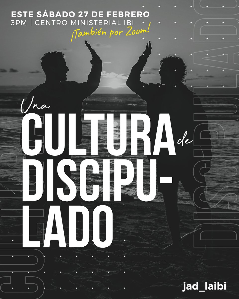 jad_laibi's tweet photo. Acompáñanos nuevamente en esta serie donde estaremos discutiendo sobre “Una Cultura de Discipulado”, este sábado 27 de Febrero a las 3:00pm en el Centro Ministerial. ¡Te esperamos! ¡No te lo pierdas! Además también estaremos por Zoom. Escríbenos por DM para más información. https://t.co/FYHAZs76Mg