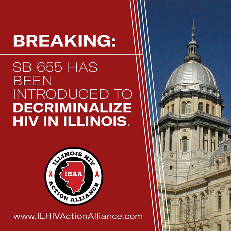 Excited to learn Illinois SB 655 has been introduced to take action against HIV criminalization in IL.Join  @hivactionIL to help eliminate HIV-based stigma & criminalization in IL!Resource for support: p2a.co/ygD00W9. Thx @KalobGossett for posting. @HIVMA @MATEC_HIV