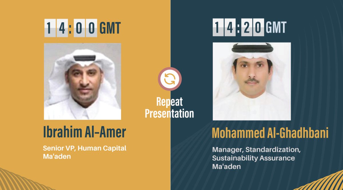 arabminingcon's tweet image. Due to popular demand, we will be repeating the presentations by Ibrahim Al-Amer, @MaadenKSA and Mohammed Al-Ghadhbani, @MaadenKSA at #amc2021 today.

Tune in for the repeat webcast, visit lnkd.in/eGYf_Qy

#mining #arabmining #maaden #VirtualEvents