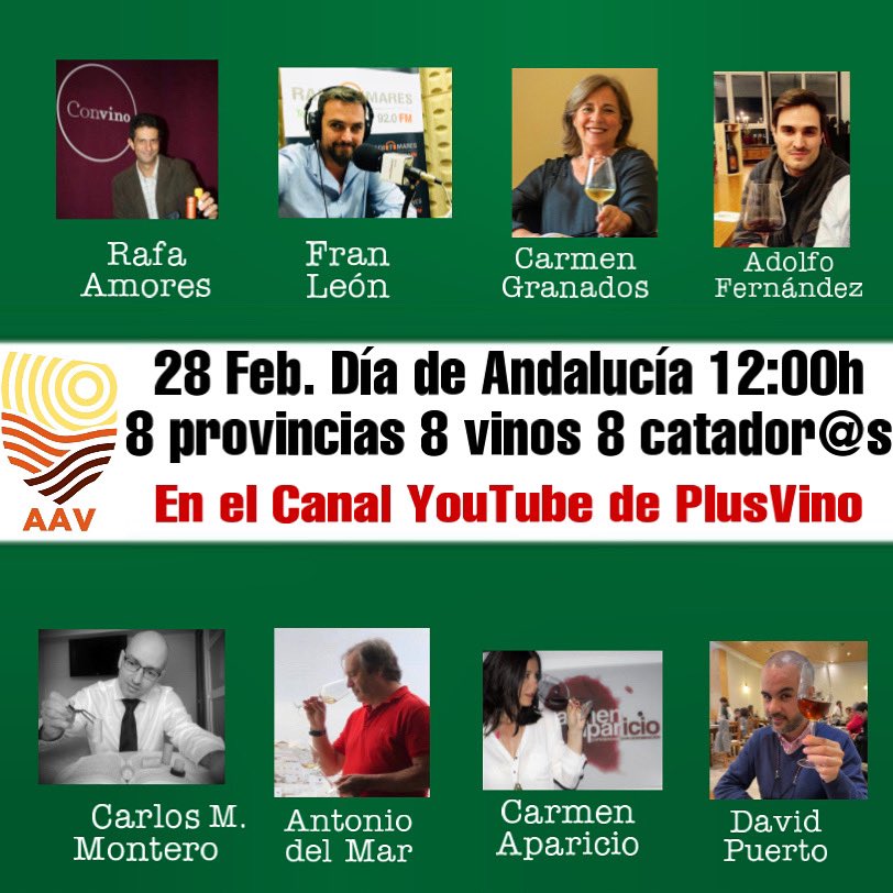 andaluciadevino's tweet photo. El domingo os esperamos, con grandes amigos, para recorrer Andalucía a través de sus vinos #díadeAndalucía #vinosandaluces #winelover #vinosdecadiz #vinosdehuelva #vinosdesevilla #vinosdemalaga #vinosdecordoba #vinosdegranada #vinosdejaen #vinosdealmeria https://t.co/lvzSKviEKc