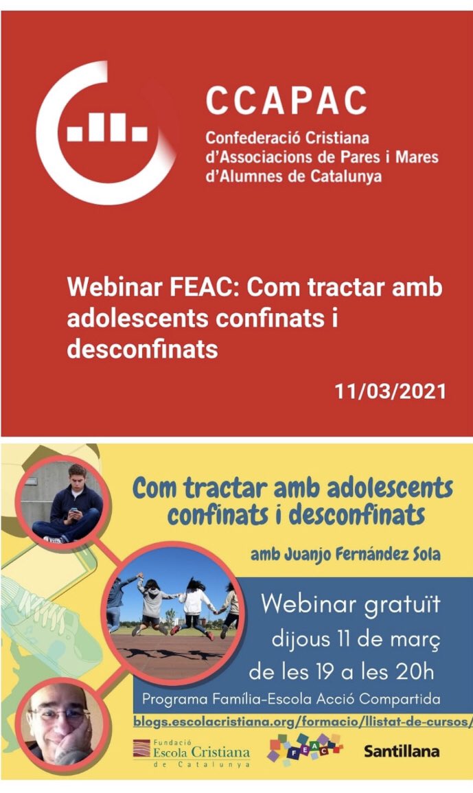 ampalluria's tweet photo. @ccapac_org ens ofereix aquest interessant webinar. Molt útil per els nostres nens i nenes en aquests temps https://t.co/ZdYSM0lK82
