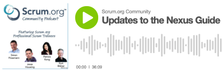 Scrumdotorg's tweet photo. In this episode of the https://t.co/SQ6uDkGrUQ Community Podcast, Patricia Kong and Kurt Bittner discuss changes made to the Nexus Guide in January 2021 based on #ScrumGuide2020 with PSTs @jessehouwing and Simon Flossmann. Listen: https://t.co/NCDA9fQt65 @pmoonk88 @ksbittner https://t.co/Va5SgBrhDq