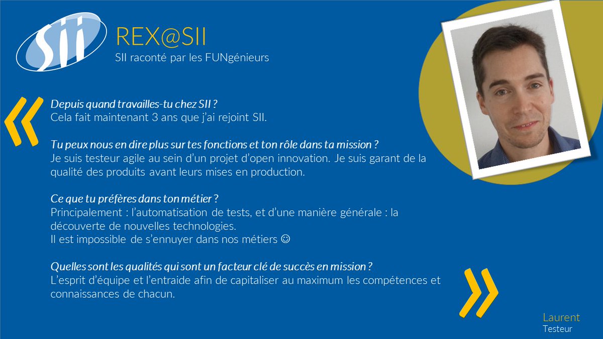 Merci Laurent pour cet excellent REX sur ta mission.
⚡Vous aussi, vous voulez rejoindre l'équipe <a href="/SII_Atlantique/">SII Atlantique</a> ? C'est par ici : lnkd.in/gNCjg26
 
#transformationnumérique #ingénieur