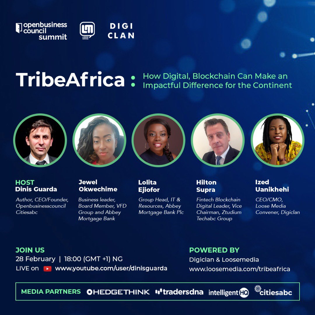 Don’t know how Artificial Intelligence can make a difference in Africa?
 
Sign up for our upcoming event to learn more  forms.gle/ZXLag7XD3qPH7D…

#TribeAfrica #4IR 
#Youtubelive  #obcsummit 
 <a href="/DinisGuarda/">Dinis Guarda</a> 
<a href="/loosemediaNG/">Loose Media</a> <a href="/DigiClanAfrica/">DigiClan Africa</a> 
@openbusinesshq <a href="/citiesabc__/">citiesabc</a> 
<a href="/intelligentHQ/">intelligentHQ.com</a>