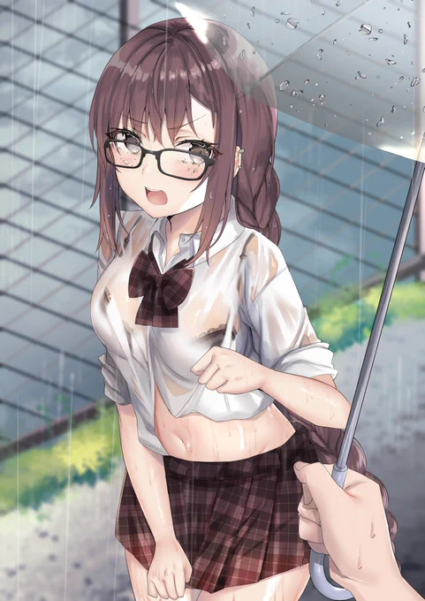 傘を忘れて濡れ透け虞美人パイセン…
「いいところに来たわね。早く入れなさい!!!!後輩!!!!?」 