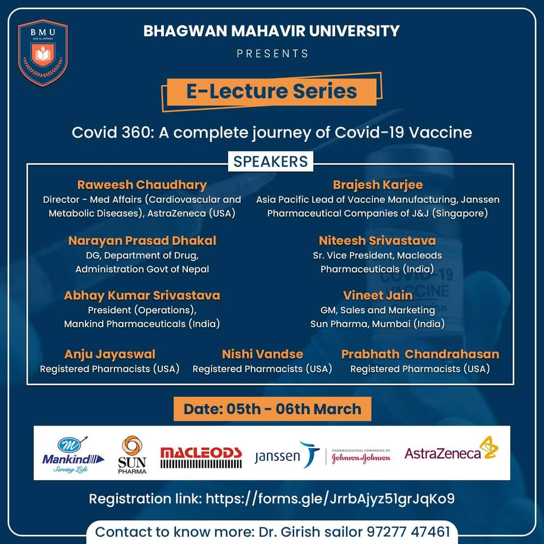 bmusurat's tweet photo. Register Now to know A-Z about Covid-19.
To Register click : https://t.co/wHZe7RzkUv
For any query contact: +91 97277 47461
.
.
.
#covid360 #electure #lectureseries #globalspeakers #experts #covidvaccine
#bmu #bhagwanmahavir #universityinsurat #suratcolleges #surateducation https://t.co/dgI8d0zCMM