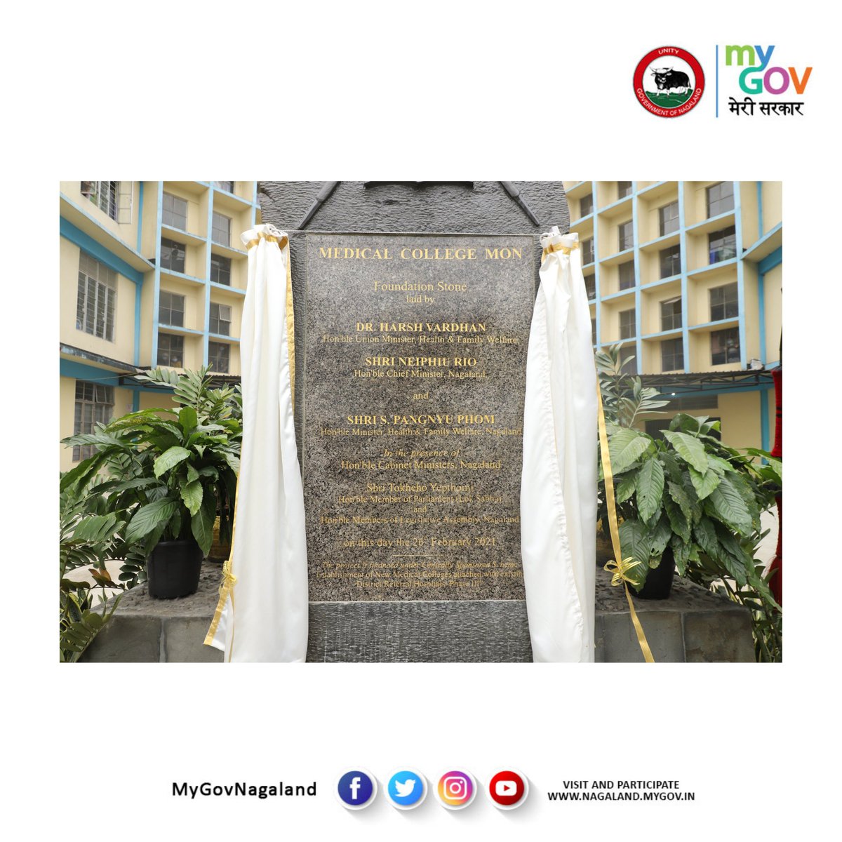 MyGov Nagaland (@mygovnagaland) on Twitter photo .<a href="/drharshvardhan/">Dr Harsh Vardhan</a>, Honāble Union Minister, <a href="/MoHFW_INDIA/">Ministry of Health</a> laid the Foundation Stone of Mon Medical College, today, 26th of February, 2021 in the presence of Hon'ble CM <a href="/Neiphiu_Rio/">Neiphiu Rio</a> and cabinet colleagues.
<a href="/pangnyu/">S Pangnyu Phom</a> <a href="/dipr_nagaland/">DIPR Nagaland</a> <a href="/ddnewskohima/">DD News Nagaland</a> <a href="/airnews_kohima/">AIR News Kohima</a> .<a href="/drharshvardhan/">Dr Harsh Vardhan</a>, Honāble Union Minister, <a href="/MoHFW_INDIA/">Ministry of Health</a> laid the Foundation Stone of Mon Medical College, today, 26th of February, 2021 in the presence of Hon'ble CM <a href="/Neiphiu_Rio/">Neiphiu Rio</a> and cabinet colleagues.
<a href="/pangnyu/">S Pangnyu Phom</a> <a href="/dipr_nagaland/">DIPR Nagaland</a> <a href="/ddnewskohima/">DD News Nagaland</a> <a href="/airnews_kohima/">AIR News Kohima</a>
