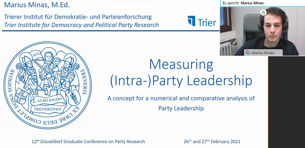 👏 Congratulations to my colleague @VitaMinas_ on his very first #PhD presentation this morning at #GraPa2021, in a great first #partyleadership panel with @Clint0475 & Leen Lingier, discussed by @GregorZons. ☕️ Thanks for organising, @m_angenendt & @TPoguntke! @PRuF_HHU