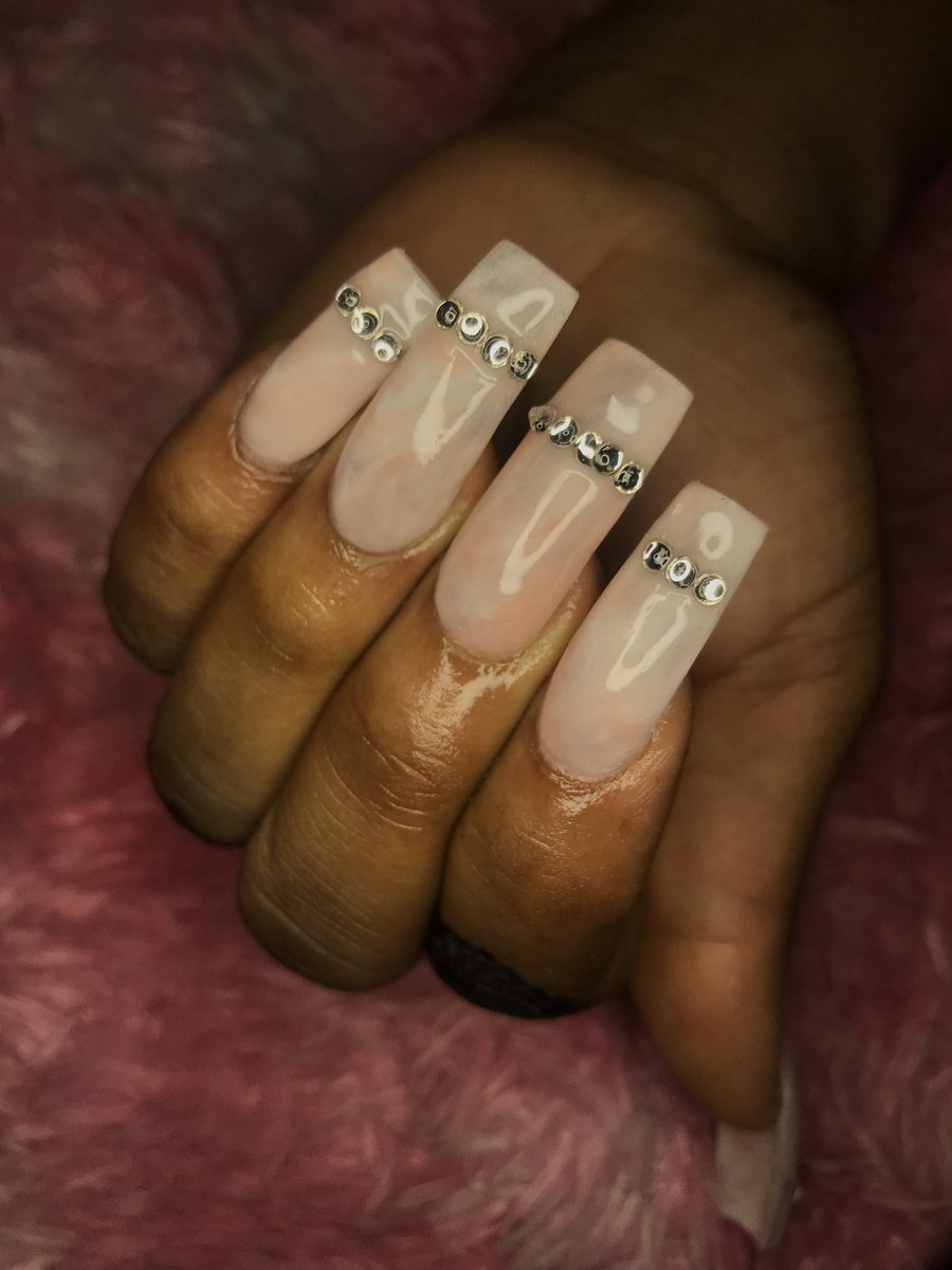 DGPnailssalon's tweet photo. Marble acrylic with Crystal @DGPnailssalon https://t.co/nMcDnw4ulS