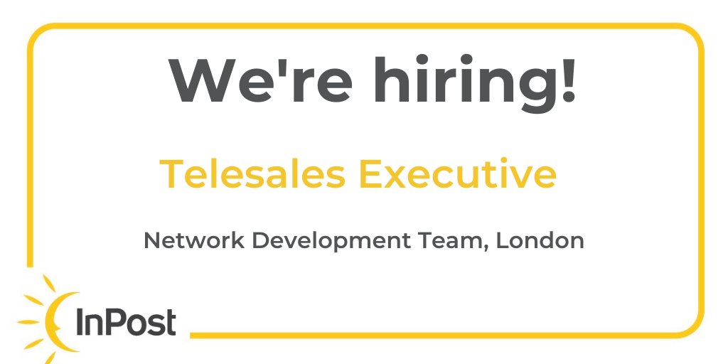Experienced in #telesales? We're hiring for our Network Development team based in #London. If you have a min of 12 months sales/appointment setting experience & a track record of hitting & exceeding targets, get in touch. linkedin.com/jobs/view/2407… #Jobs #Recruiting