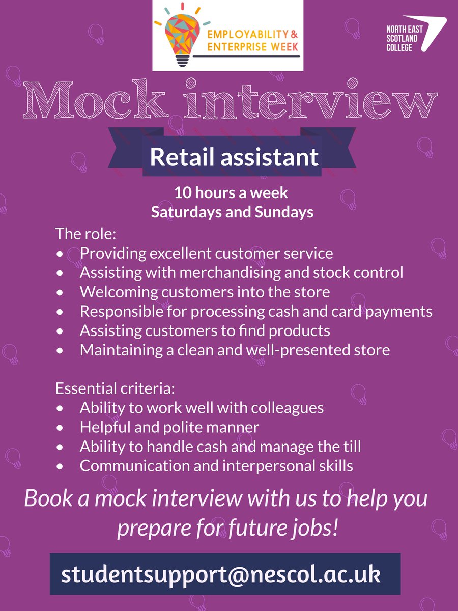NESColAdvice's tweet photo. The Student Advice &amp; Support Team are running Mock interviews as part of Employability and Enterprise week! Book an interview slot here - https://t.co/emmwB1b3bh and you'll receive an email with everything you need to prepare! https://t.co/SzMA4ME52s #nescoleeweek21 #NESCOLAtHOME https://t.co/luOrDWof7Z