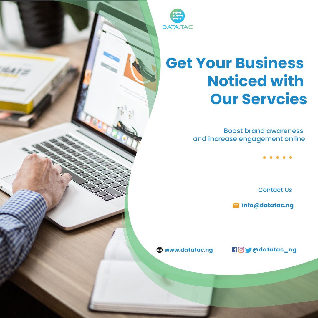 datatac_ng's tweet photo. Get your business out there with our social media packages. Boost engagement and increase awareness of products and services. 
•
•
Basic package - N35,000
Premium package - N50,000
Ultimate package- N70,000
•
For more information contact info@datatac.ng https://t.co/23mDztAFif
