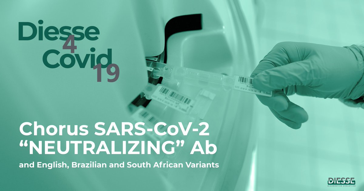 DiesseMarketing's tweet photo. We're proud to say that the Chorus SARS-CoV-2 “NEUTRALIZING” Ab is able to identify the neutralizing antibodies produced against the English, Brazilian and South African variants
#diesse4covid19 #diagnosticsevolution #diagnostics #evolution https://t.co/D26VIJie5W