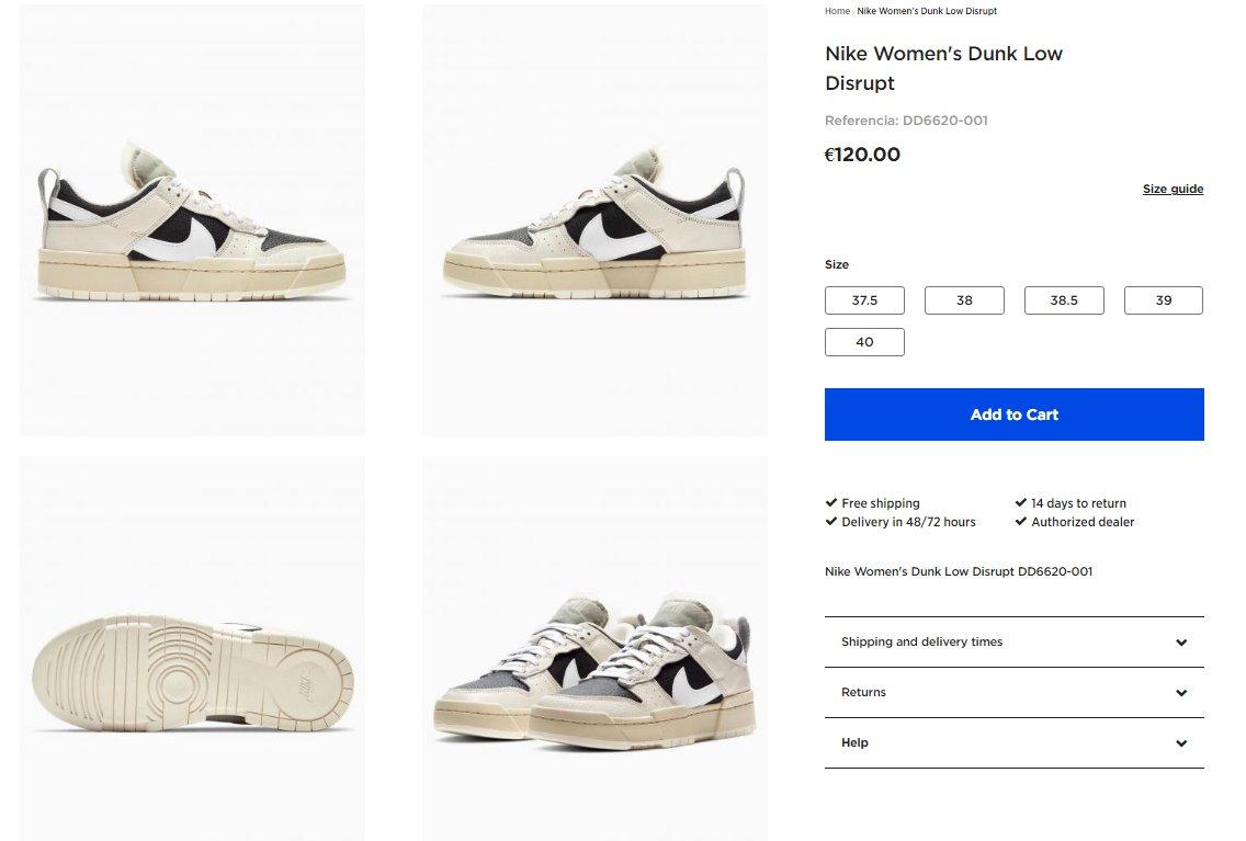 Few sizes restocked: Nike Dunk Low Disrupt