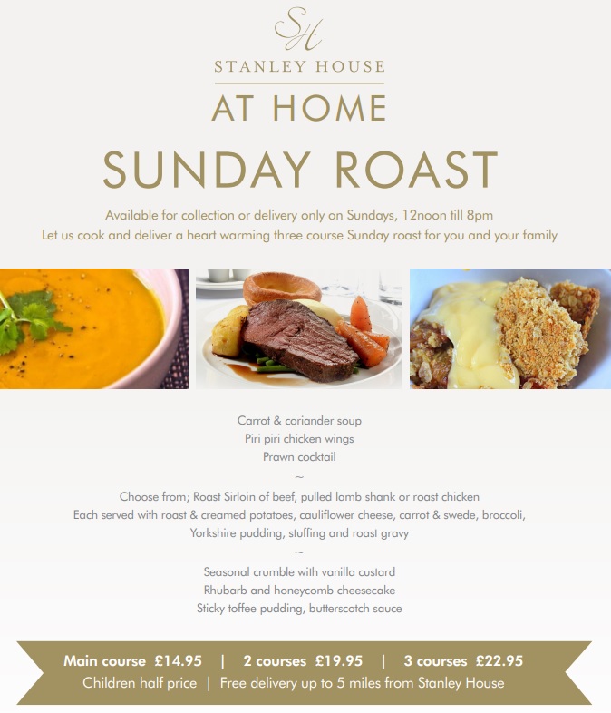 🍽️ We've expanded our #sundayroast menu to include a carefully curated collection of choices for our three-course offering.

📞 From just £14.95 per person, our #roastdinner is available for local delivery or collection between midday-8pm. Call 01254 769240 to place your order.