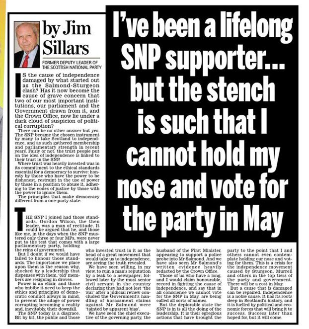 Former SNP Deputy Leader Jim Sillars not holding back on the “dark cloud of suspicion of political corruption” and the crisis “caused by Sturgeon, Murrell and others in the top tiers of the party and government”. #SturgeonGate