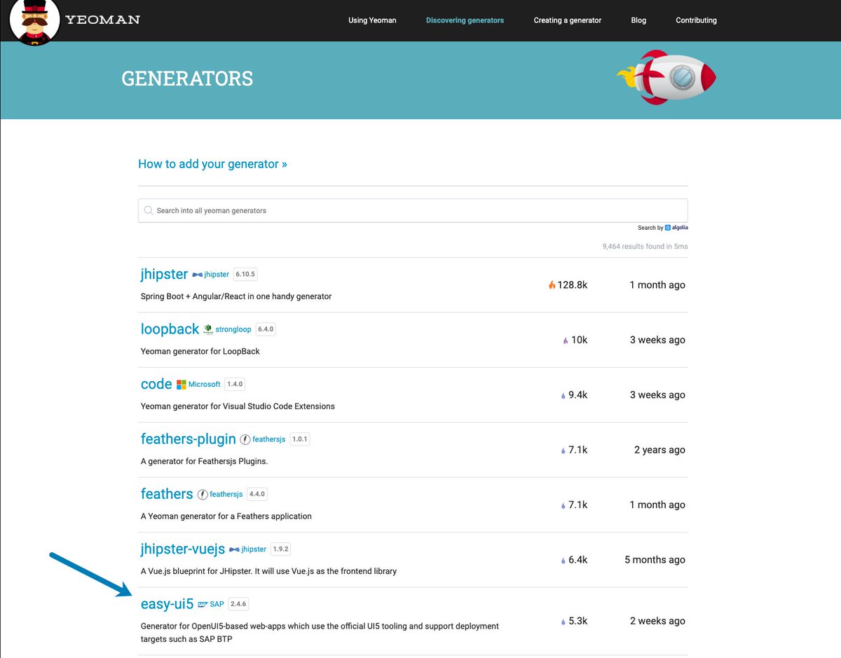 IObert_'s tweet photo. I just noticed that #easyui5 is one of the most popular @yeoman generators. 🤩 WOW! This "TGIF" project went a long way since it has been published about 2 years ago (29 closed issues, 26 pull requests). This shows the true power of #opensource projects. https://t.co/8tC3rYtspS