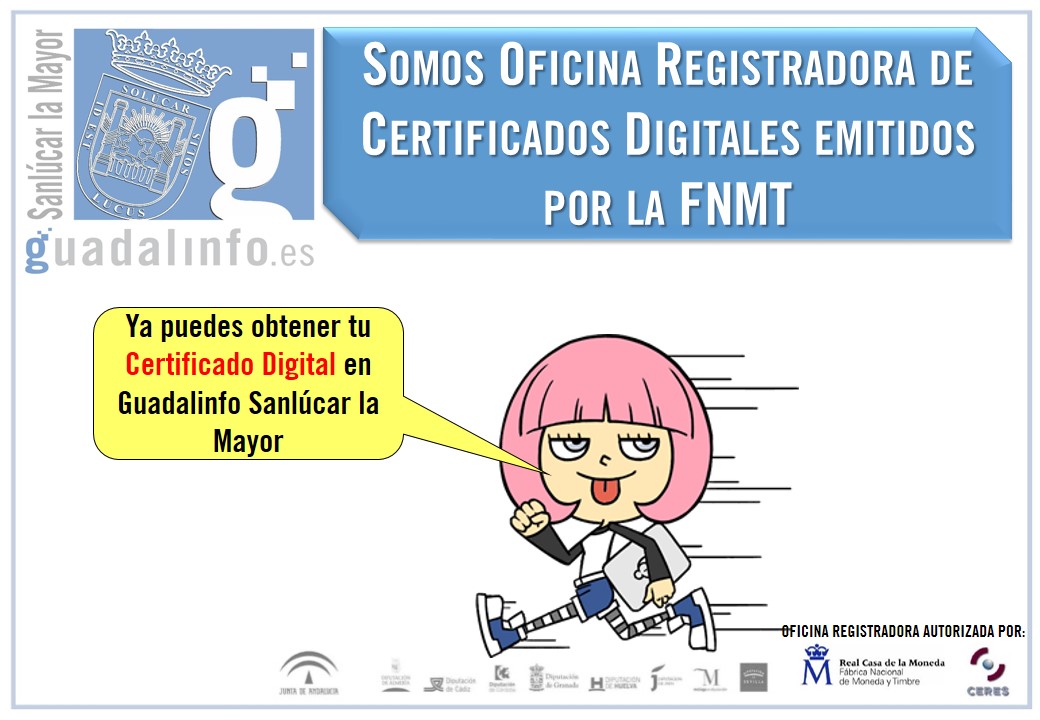 ¡¡¡YA SOMOS OFICINA REGISTRADORA DE CERTIFICADOS DIGITALES !!! - Por fin lo conseguimos!!!!!! Recuerda, en estas circunstancias no acudas a @guadasanlucarm sin tu cita previa. guadalinfosanlucarlamayor.blogspot.com/2021/02/ya-som… <a href="/RedGuadalinfo/">Vuela Guadalinfo</a> <a href="/Cmota/">Carmen Mota</a> <a href="/SanlucarAyto/">Ayto Sanlúcar</a> <a href="/solucar_radio/">Solúcar Radio</a> <a href="/amparolopezc/">Amparo López</a>