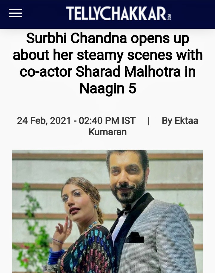 #SurbhiChandna talk about intimate scenes with #SharadMalhotra in #Naagin5 
Written article 🖤❤

#SharBhi #couple #BollywoodBreaking #bollywoodstars #IconicMostPopularJodiOfTheYear2021 #IconicMostPopularHindiTelevisionseries2021 #iconicawards