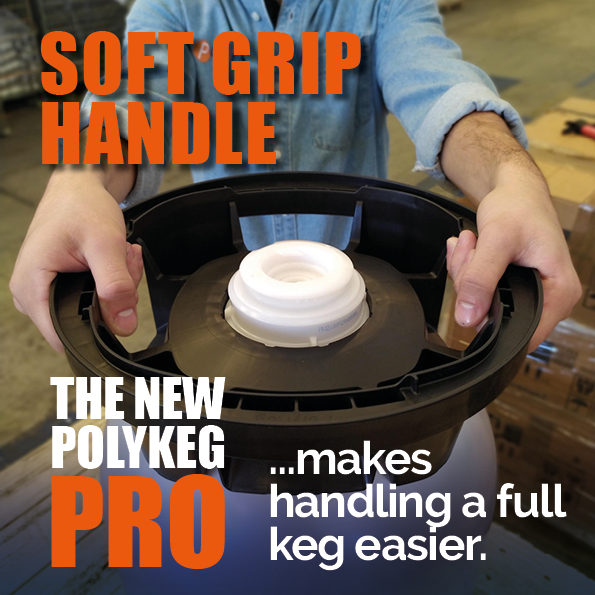 PolyKegUK's tweet photo. You asked we listened....Introducing the new PolyKeg Pro with softer and wider handle for easier handling and stacking #polykeg #onewaykeg #lightandstrong #craftbeer #beer #breweries #supplychain #keggedbeer #keggedwine #keggedcider #cider #wine https://t.co/cqOCPFHt4F