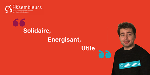 Assembleurs's tweet photo. Aujourd'hui on vous partage le 📷 #portraitdequipe de ✨Guillaume Leclercq✨notre nouveau stagiaire Chargé de mission
On vous laisse découvrir 🧐 ces 3 mots pour définir les @Assembleurs ⬇️
#mednum #inclusionnumerique https://t.co/vSjgfZGi5J