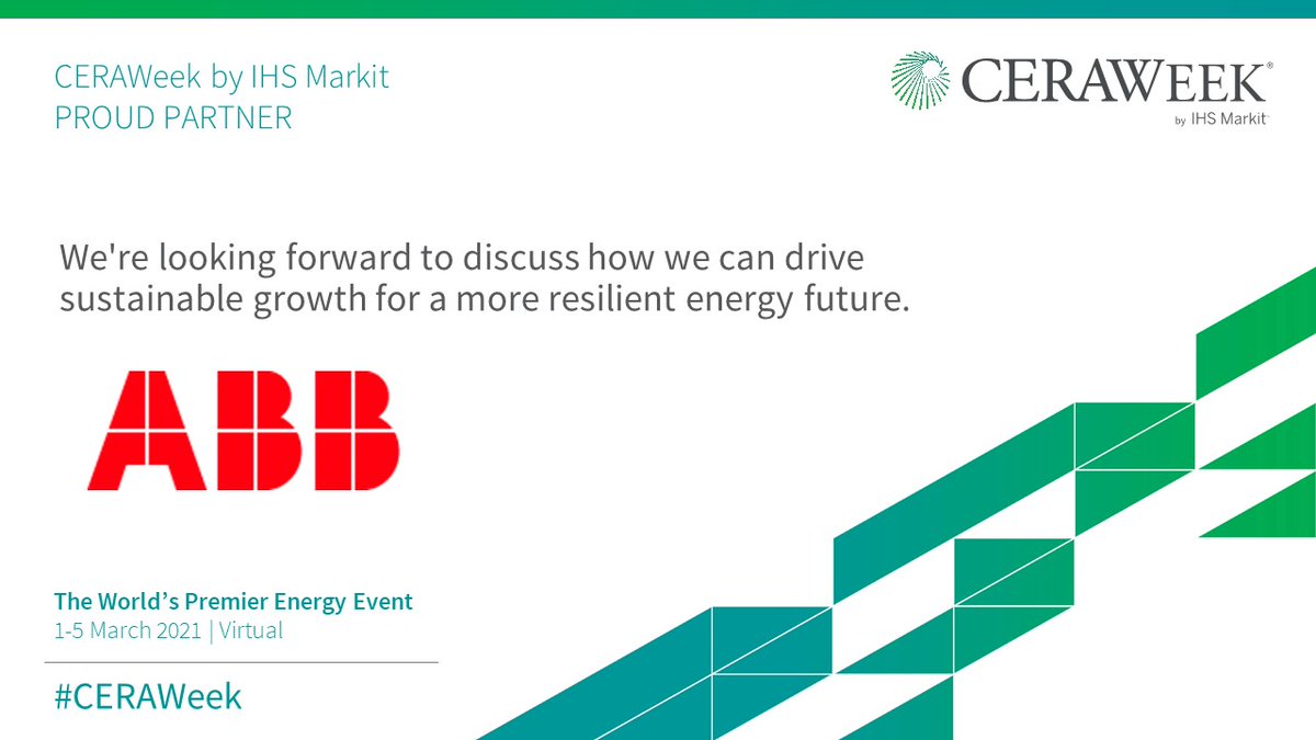 ABB_Energy's tweet photo. Just a weekend more to go! 

#CERAWeek 2021 kicks off on 1 March 2021. We'll see you there to discuss all things #resilience #adaptability and #sustainablegrowth.

Find out more at: 
https://t.co/QdifszZPbN

#ABBEnergyIndustries #CERAWeekABB https://t.co/I0ebmGEpdO