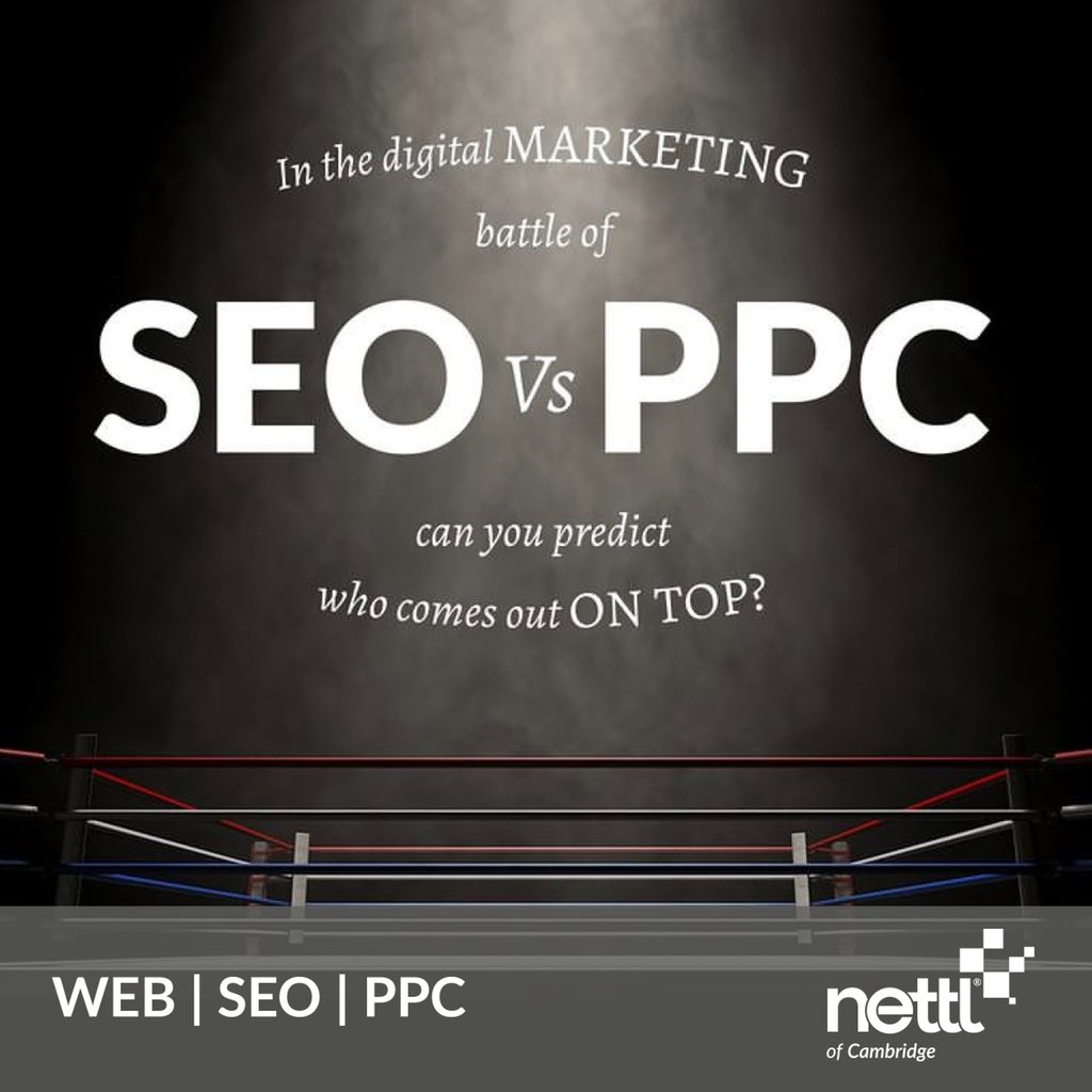 Search Engine Optimisation vs Pay Per Click.

Who comes out on top?

Which should you back for your business?

Grab a cup of coffee and enjoy our 7 minute read at nettl.com/uk/seo-vs-ppc/

#nettl #seo #ppc #sem #searchengineoptimisation #digitalmarketing #googleads #web