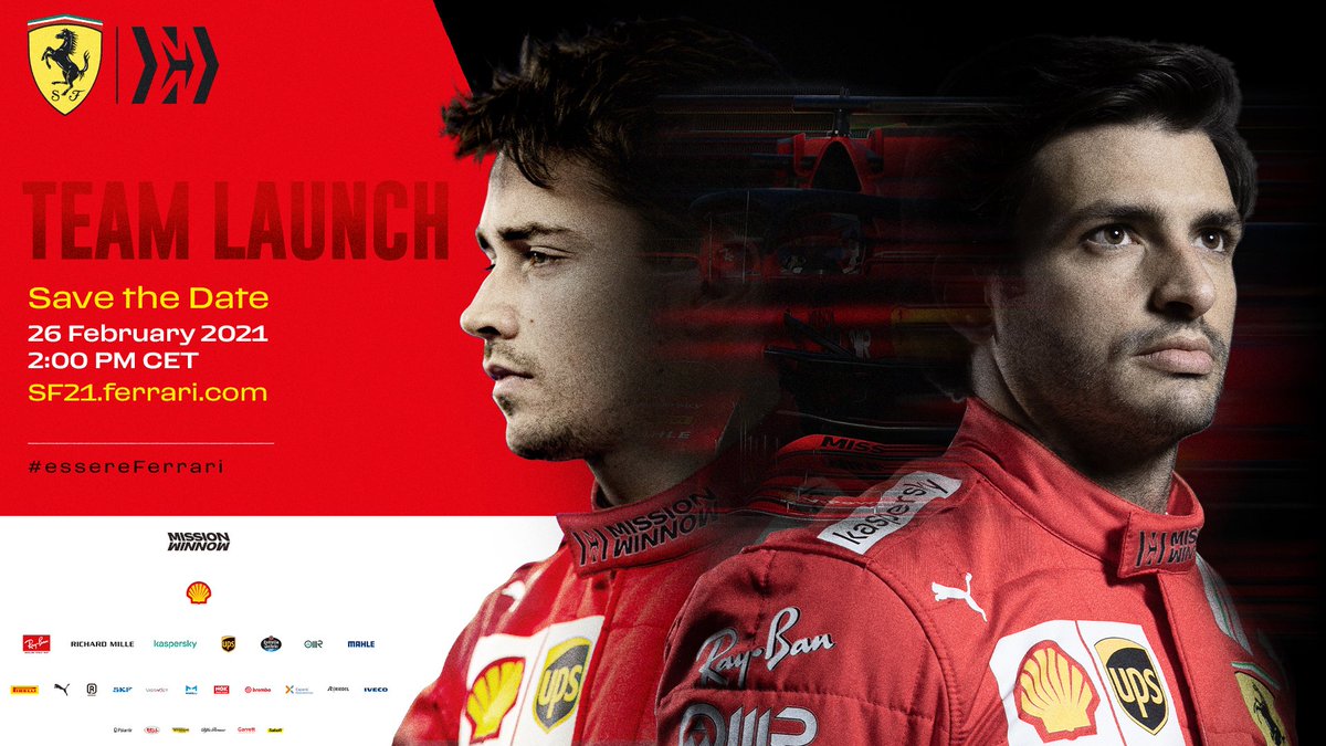 🔴 𝙇𝙄𝙑𝙀 𝙉𝙊𝙒! 🔴
Join us as we present our team for the 2021 season! 💪
👉 https://t.co/hprUTdrl0W
#essereFerrari 🔴 #SF21 https://t.co/ffqz9BKOHQ
