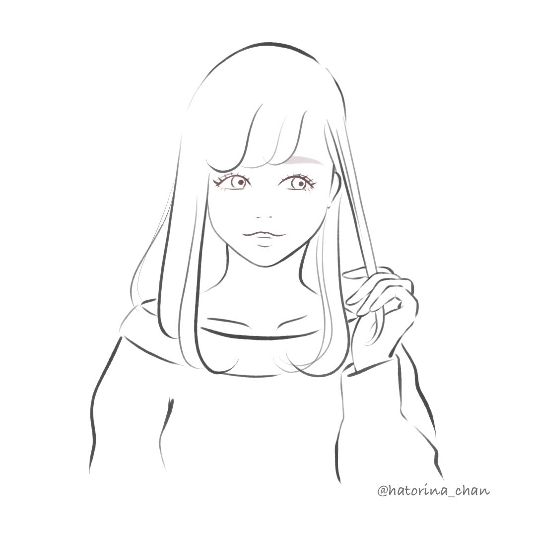 Hatorina 自分用にアイコン描き描き 元々愛され女子のアイコンのコンペに出そうと描いたけどボツになったやつをリメイク イラスト イラスト好きな人と繋がりたい 線画 線画イラスト おしゃれイラスト 描きたい 女性イラスト 女の子 水彩