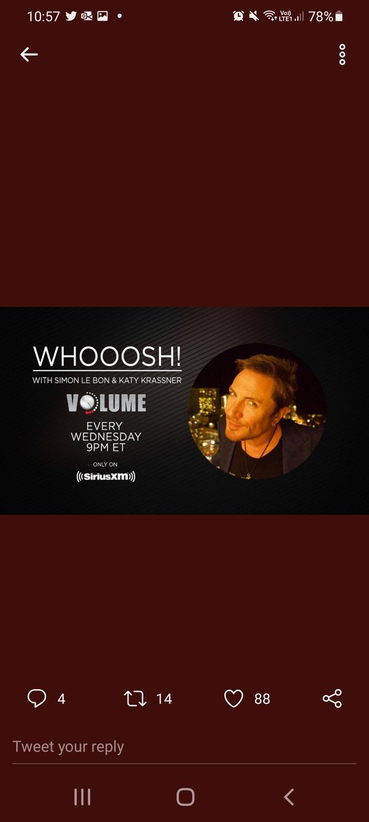 gerard_h7803's tweet photo. My unofficial plug for the amazing Whoosh! Radio @siriusxmvolume with @SimonJCLeBON @duranduran & Katy Krassner. The BEST show on Radio!!!! #duranduran #simonlebon #siriusxm #lorimajewski #askkaty #katykrassner https://t.co/doEB2Ju6l6