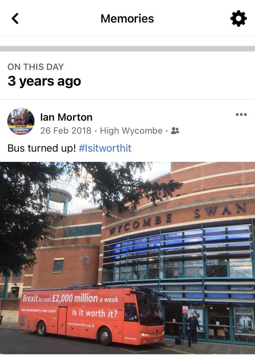 3 years ago we had the @isitworthitbus visit us in High Wycombe. There has been nothing that has happened since that even suggests we were wrong. It never has nor never will be worth it. #RejoinEU 🇬🇧 🇪🇺