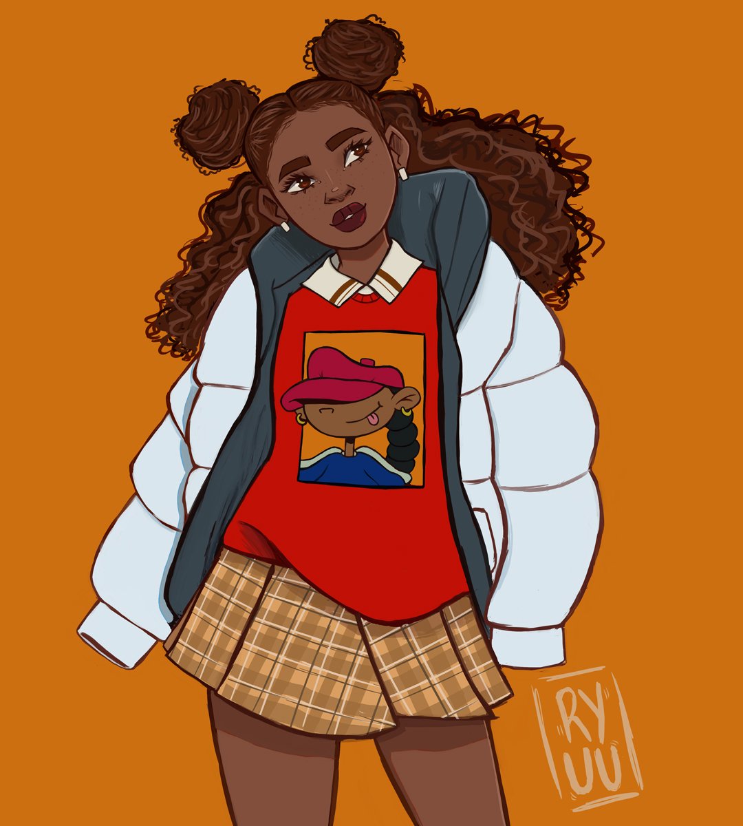 palwm_a's tweet photo. hey #drawingwhileblack 💖 im ryuu, a bralizian Black artist and i love doing portraits and character design💖 https://t.co/VwlnQ2FaOo