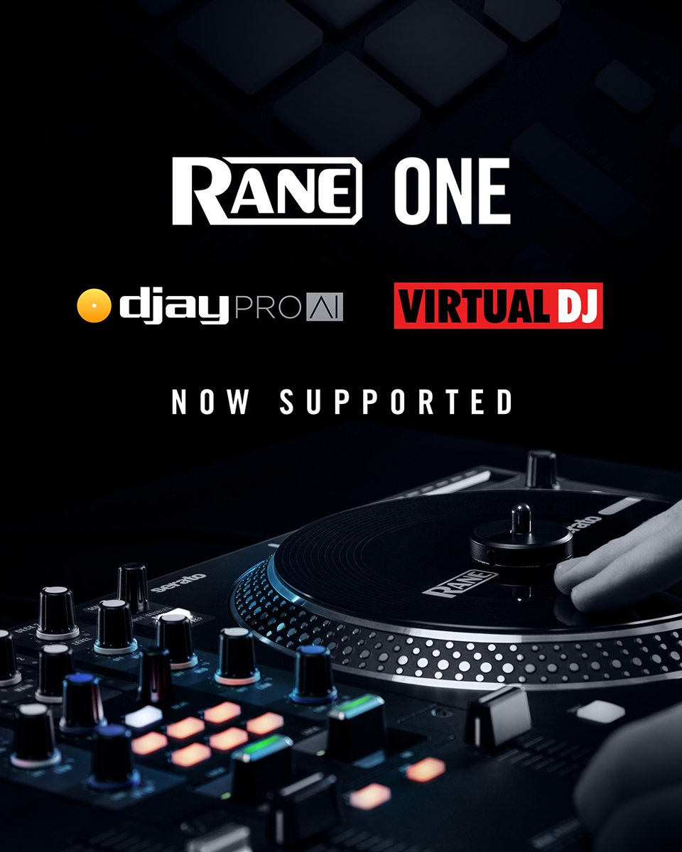#RANE ONE NOW SUPPORTS #DJAY PRO AI BY #ALGORIDDIM AND #VIRTUALDJ SOFTWARE.
