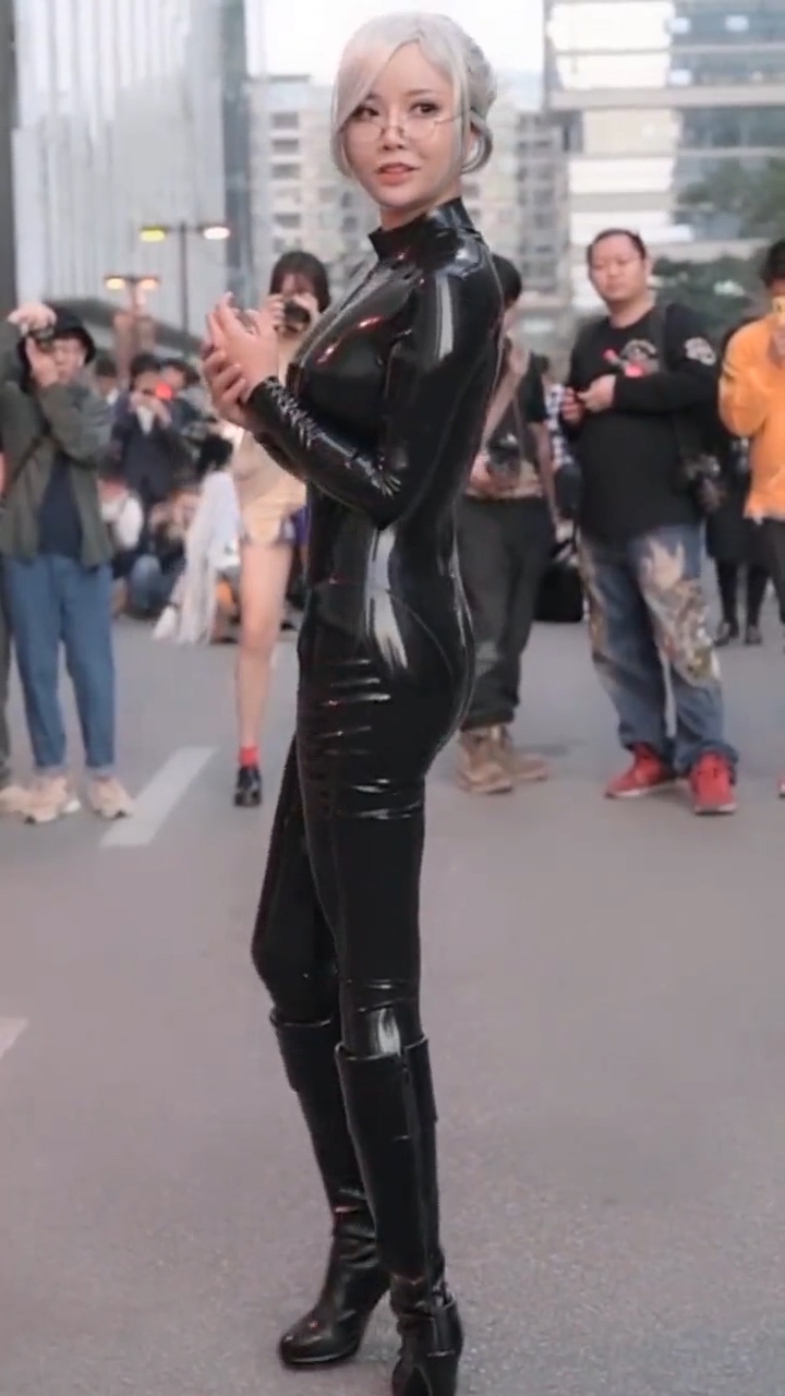 ラバースーツ プラグスーツ風 キャットスーツ Sサイズ コスプレ 