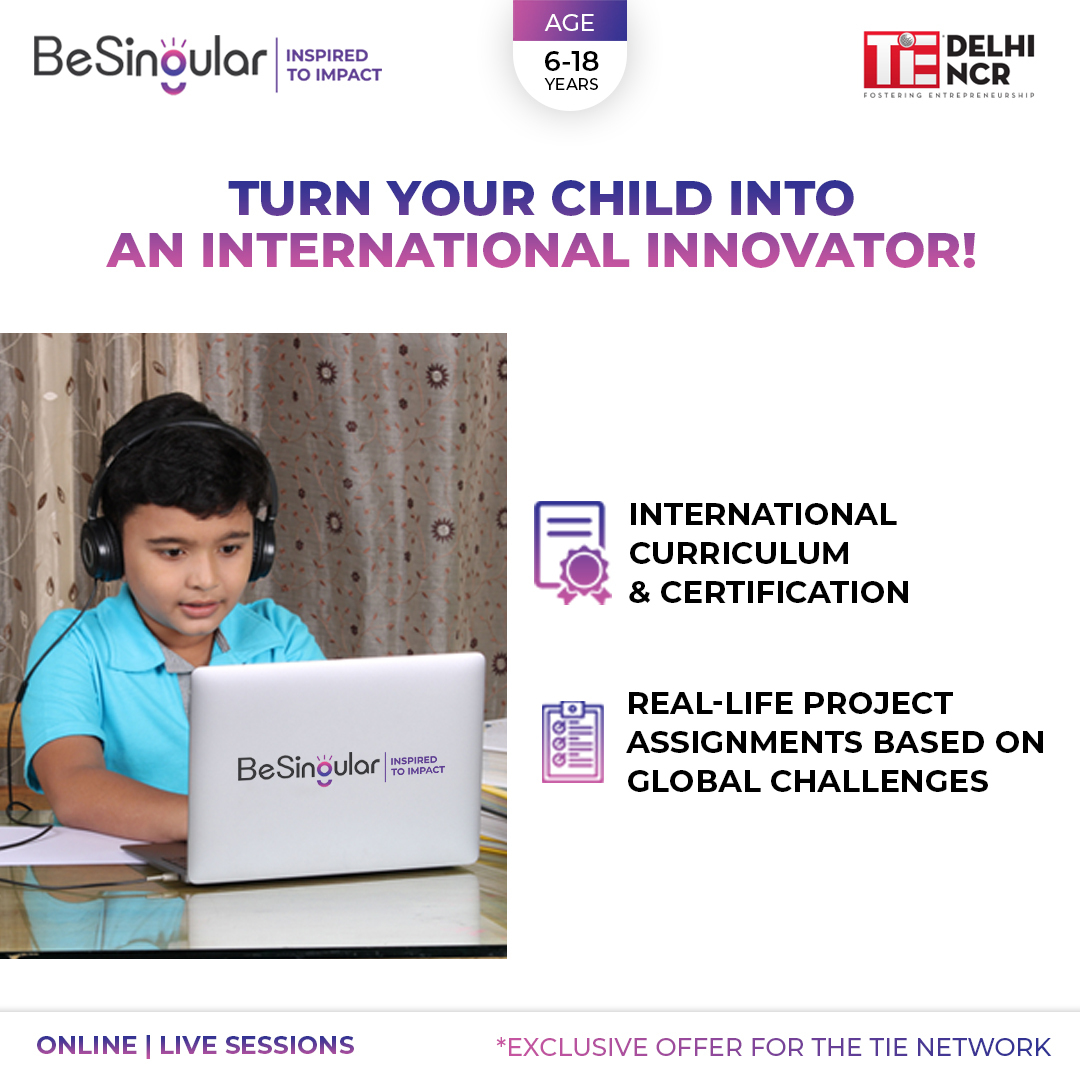 TiEDelhi's tweet photo. .@besingularac delivers exemplar learning to young minds by equipping them with future fluencies, exponential technologies &amp; pivotal values.

Offering an exclusive 40% discount on all of its online programmes, to all TiE members!

Register here &amp; avail: https://t.co/pfUkTN9krC https://t.co/2KTAfSv0wH