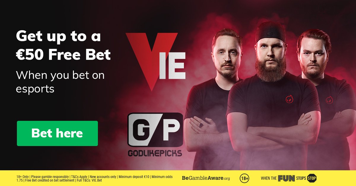 Hey guys! 
I'm happy to announce that we've partnered up together with <a href="/VIE_Bet/">VIE</a> 🔥
A brand new, one-of-a-kind esport betting platform with all kind of markets, pre, live, sports, esports you name it. 

👉Bet here: bit.ly/3qRZdCx and get up to a €50 free bet!