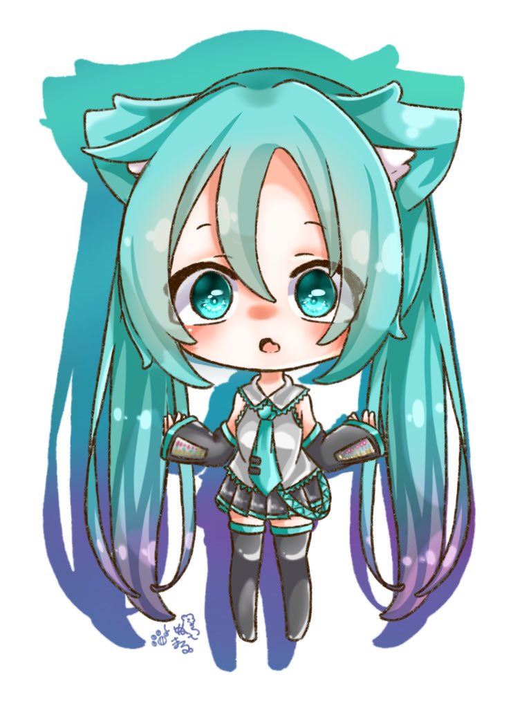 Twitter 上的 いぬっこまる 初音ミク 猫耳ฅ W ฅ 初音ミク 初音ミクイラスト イラスト デフォルメ ちびキャラ T Co Ac31mzickj Twitter